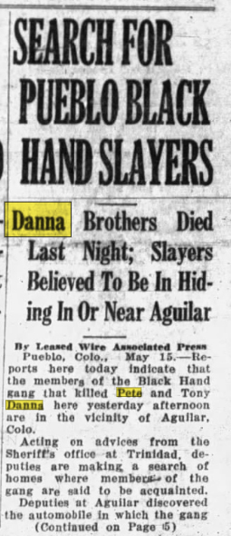 Newspaper Clippings from the Carlino-Danna War of the 1920's