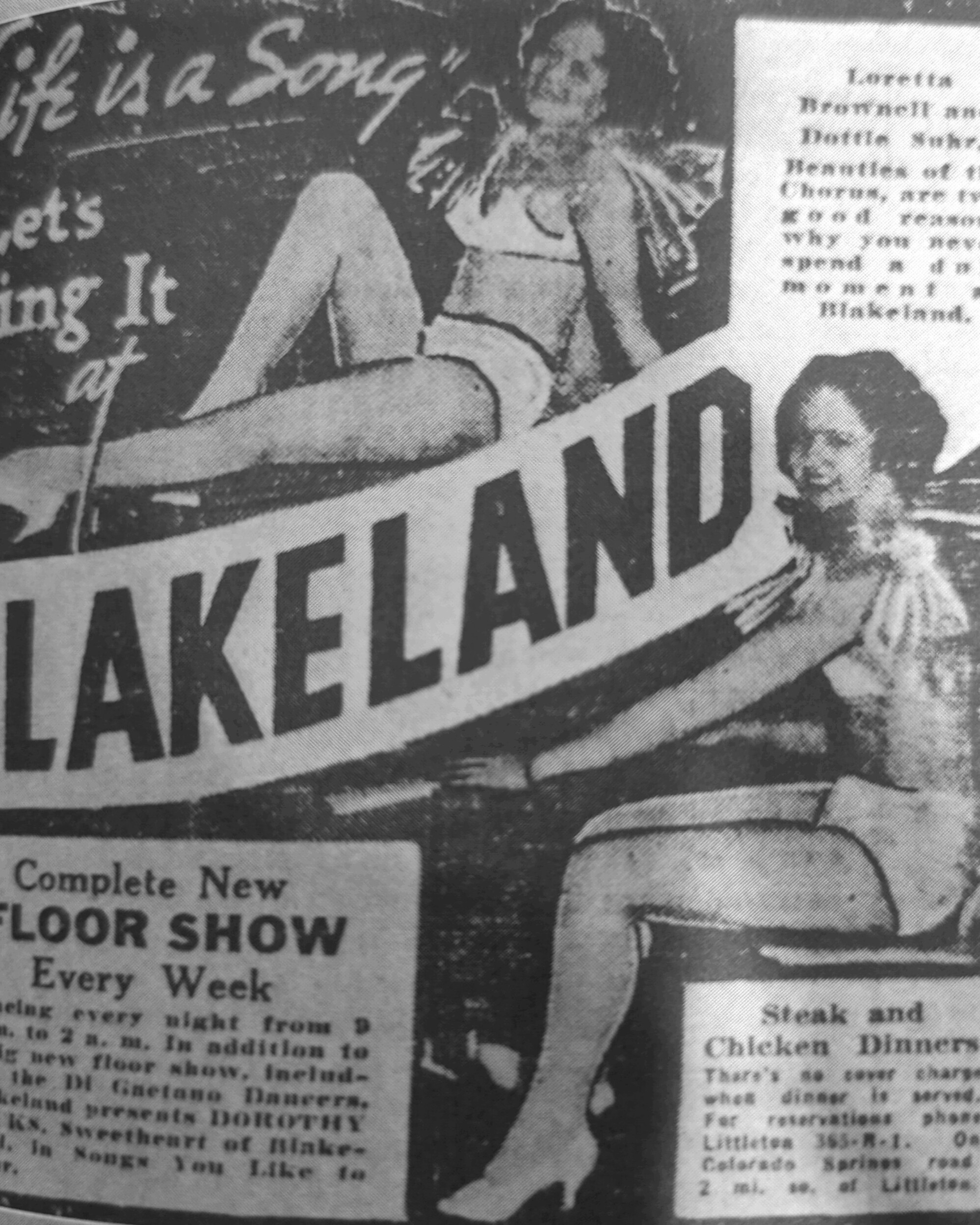 An Ad for the Blakeland Inn in the 1930s. The Smaldone Brothers partnered with 