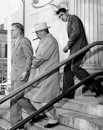 Clyde Smaldone leaves courthouse in 1953.