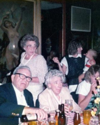 An elderly Clyde and Mildred Smaldone have dinner at Gaetano's.